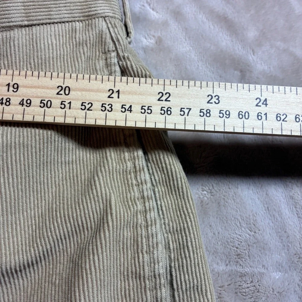 LL Bean Classic Fit Corduroy Pants Mens 42x29 Tan Khaki Wide Wale Heavy Cotton